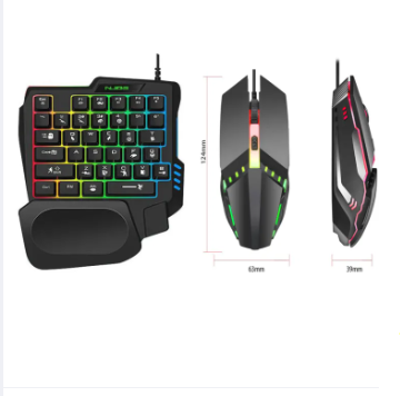 Mini Colorful RGB Backlit One-Handed Gaming Keyboard Game Comfortable Left Hand Game Keypad and Mouse
