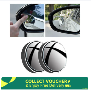 2Pcs Suction Cup Car Blind Spot Rear View Mirror Adjustable 360 Degree Wide Angle Small Round Mirror
